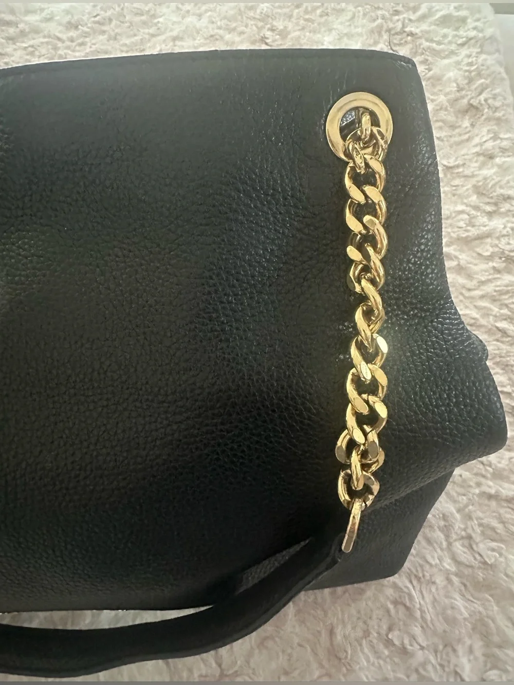 Michael Kors Set: Jet Set Handbag & Continental Wallet In Black Pebbled Leather.